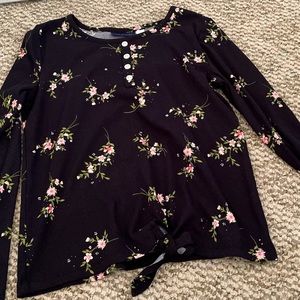 Black flower shirt